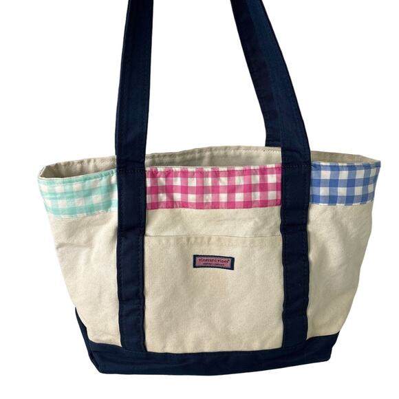 Vineyard Vines Handbags - Vineyard Vines Patchwork Classic Canvas Tote Mini Gingham